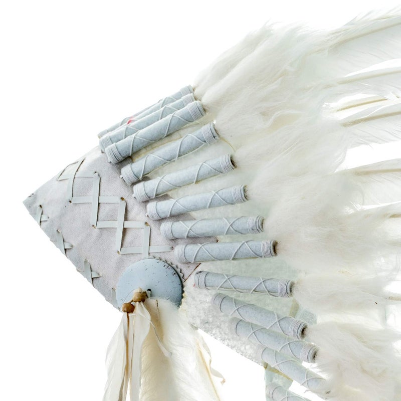 Novum Crafts Feather Headdress | Native American Indian Inspired | White - Image 3
